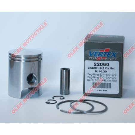 VERTEX piston MINARELLI 50,WATER COOLED,40,30 mm (NOM) (rings 53015004030 X 1, 52715004030 X 1)