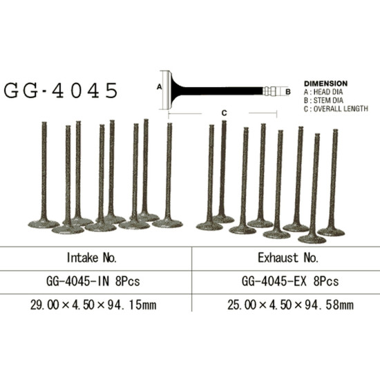 VESRAH exhaust valve KAWASAKI ZX 7R '96-03' (OEM: 12005-1223) (1pc.) (MADE IN JAPAN)