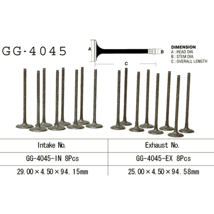 VESRAH Exhaust valve KAWASAKI ZX 7R '96 -03 '(OEM: 12005-1223) (1pcs) (Made in Japan)