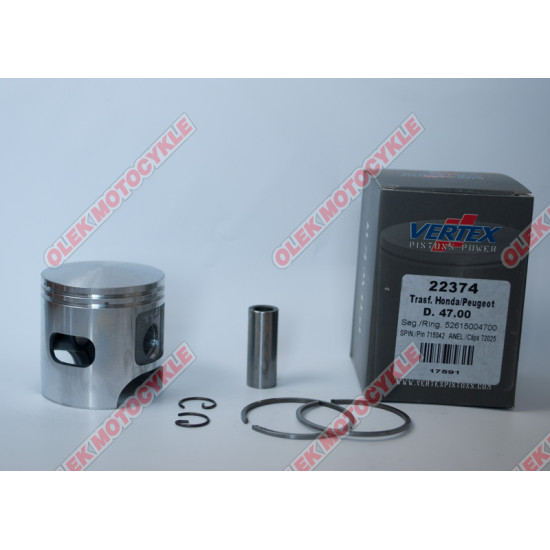VERTEX piston TOP PERFORMANCES HONDA,PEUGEOT 47.40 mm pin 12mm
