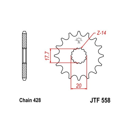 Yamaha DT 125 front sprocket