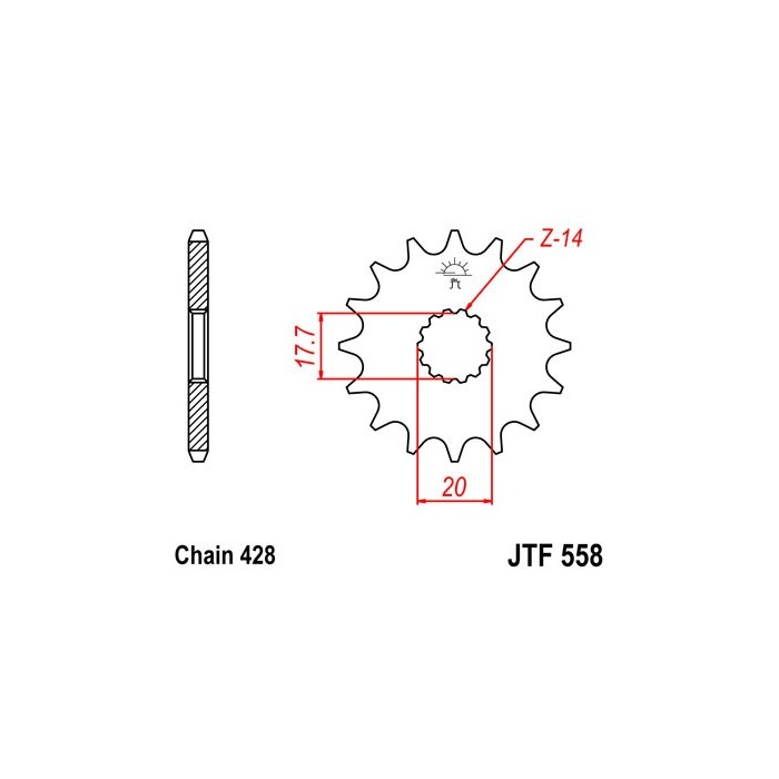 Yamaha DT 125 front sprocket
