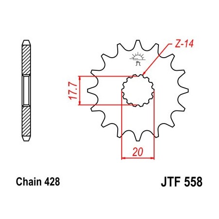 Yamaha DT 125 front sprocket