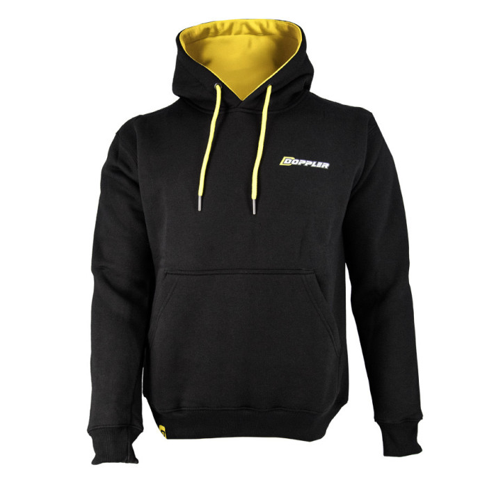 SWEAT SHIRT WITH HOOD DOPPLER BLACK / YELLOW - SIZE: M