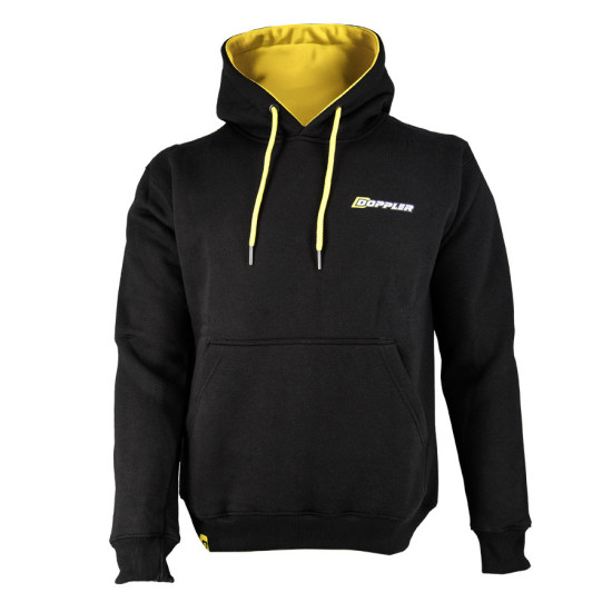 SWEAT SHIRT WITH HOOD DOPPLER BLACK / YELLOW - SIZE: L