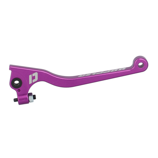 BRAKE LEVER -GEARED 50c- DOPPLER FOR DERBI SENDA SM / R RACE 03 09 / XPS / XR7 / NK7 - CNC PURPLE