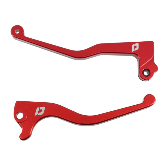 LEVER -GEARED 50c- DOPPLER FOR DERBI SENDA / SMT 11- / GPR NUDE 06- / EVO 08 CNC RED (PAIR)