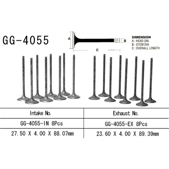 VESRAH exhaust valve KAWASAKI ZX 9RR '05-06' (ZX6002N1, N6F) (OEM: 12005-0034) (1pc,) (MADE IN JAPAN)