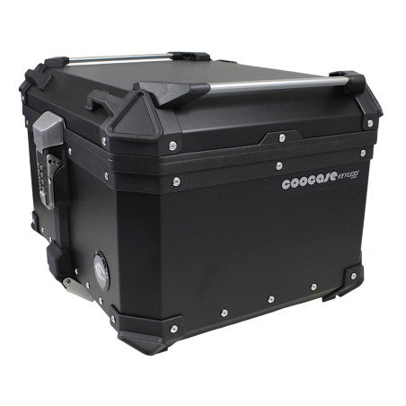 KUFER CENTRALNY ALUMINIOWY COOCASE 55L KEYLESS Z WYSUWANYM OPARCIEM CZARNY