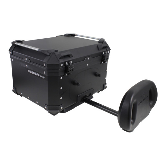 KUFER CENTRALNY ALUMINIOWY COOCASE 55L KEYLESS Z WYSUWANYM OPARCIEM CZARNY