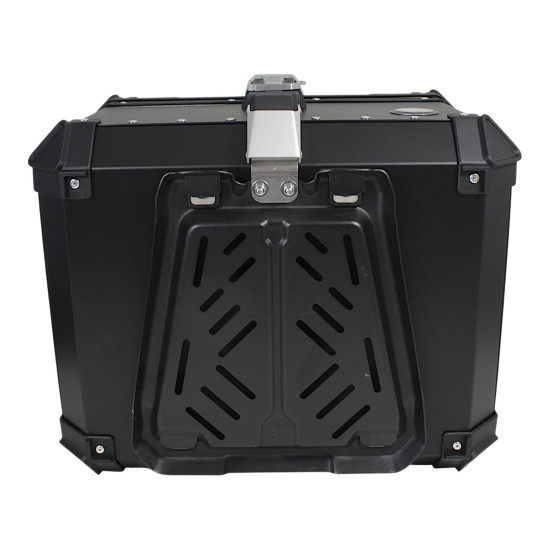 COOCASE 55L KEYLESS ALUMINUM TOP CASE WITH EXTENDABLE BACKREST, BLACK