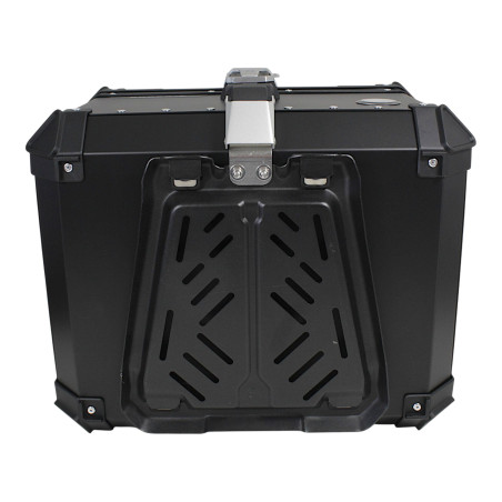 COOCASE 55L KEYLESS ALUMINUM TOP CASE WITH EXTENDABLE BACKREST, BLACK