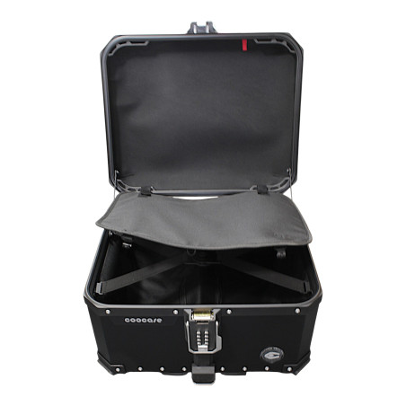 KUFER CENTRALNY ALUMINIOWY COOCASE 55L KEYLESS Z WYSUWANYM OPARCIEM CZARNY