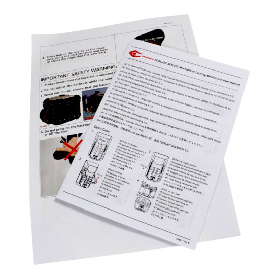 KUFER CENTRALNY ALUMINIOWY COOCASE 55L KEYLESS Z WYSUWANYM OPARCIEM CZARNY