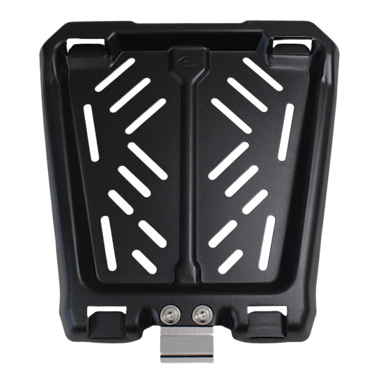 KUFER CENTRALNY ALUMINIOWY COOCASE 55L KEYLESS Z WYSUWANYM OPARCIEM SREBRNY
