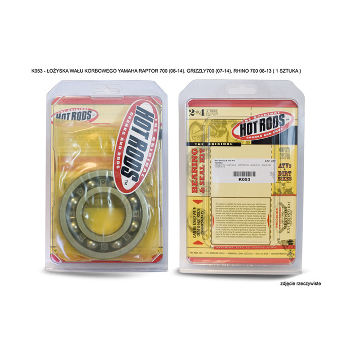 HOT RODS crankshaft bearings YAMAHA RAPTOR YFM 700 (06-18), GRIZZLY 700 (07-15), RHINO 700 08-13 ( 1 pcUKA )