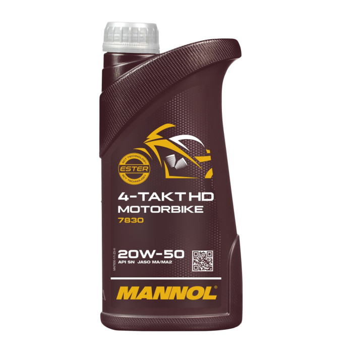 MANNOL 20W50 4T MOTORBIKE HD pusiau sintetinė variklio alyva 1L