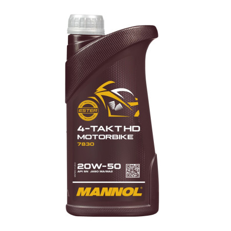 MANNOL 20W50 4T MOTORBIKE HD pusiau sintetinė variklio alyva 1L