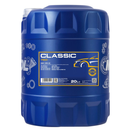 MANNOL 10W40 4T CLASSIC pusiau sintetinė variklio alyva 20 l lengviesiems automobiliams