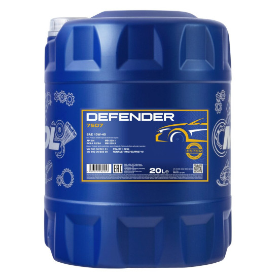 MANNOL 10W40 4T DEFENDER SEMI-SYNTHETIC ENGINE OIL 20L PASSENGER CARS