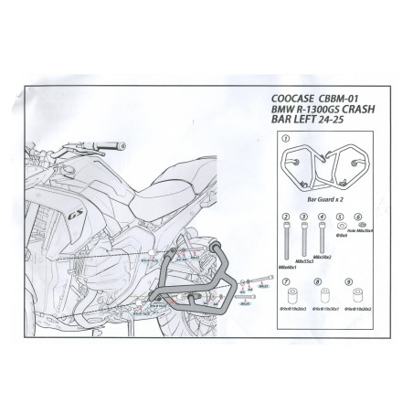 „COOCASE“ VARIKLIO APSAUGOS BMW R1300GS 24-25 APATINIS