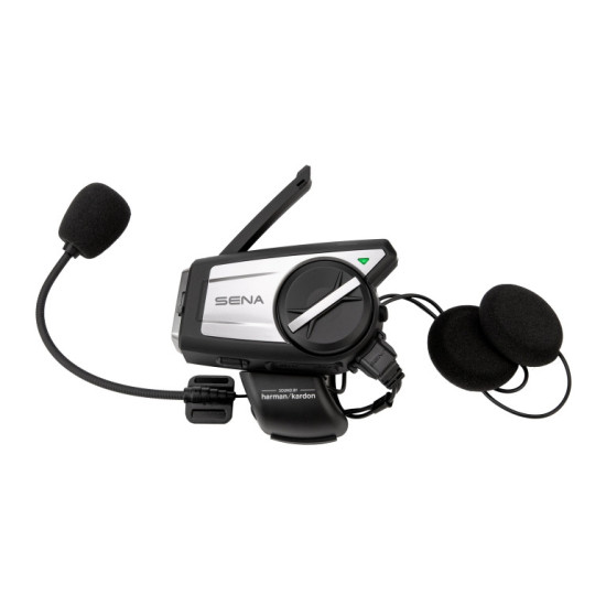 SENA 50C-01 QUANTUM MESH 2.0 BLUETOOTH 5.0 MOTOCIKLŲ INTERKOMAS IKI 1600 M SU ULTRA HD 4K KAMERA, FM RADIJU IR HARMAN KA