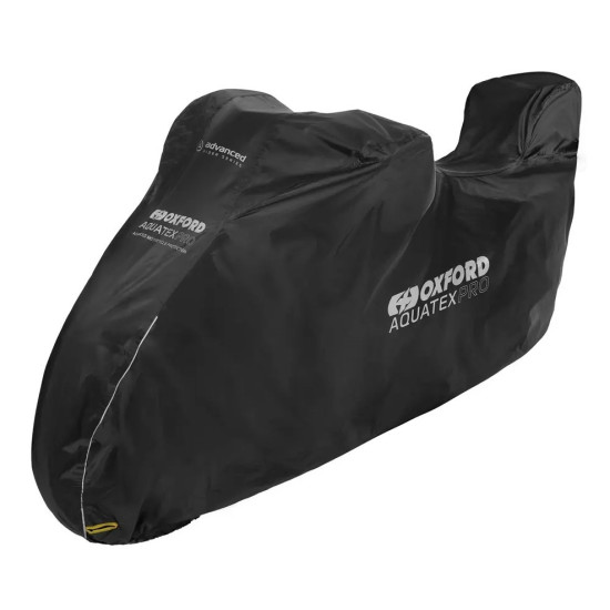 OXFORD 12 / 2025 AQUATEX PRO POKROWIEC WODOODPORNY NA MOTOCYKL Z MIEJSCEM NA KUFER CENTRALNY KOLOR CZARNY ROZMIAR XL