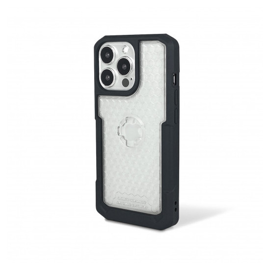 „CUBE SALE X-GUARD“ TELEFONO DĖKLAS „IPHONE 13 PRO MAX“, SKAIDRUS / JUODAS (LAIKIKLIS ANT VAIRO ĮSIGYJAMAS ATSKIRAI: 185