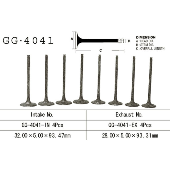 VESRAH exhaust valve KAWASAKI VN 800/900 '96-'15 (OEM: 12005-1225) (1pc.) (MADE IN JAPAN)