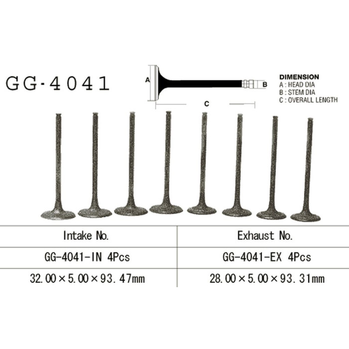 VESRAH exhaust valve KAWASAKI VN 800/900 '96-'15 (OEM: 12005-1225) (1pc.) (MADE IN JAPAN)
