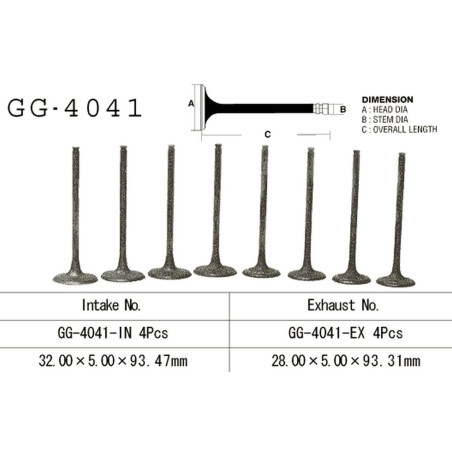 VESRAH exhaust valve KAWASAKI VN 800/900 '96-'15 (OEM: 12005-1225) (1pc.) (MADE IN JAPAN)