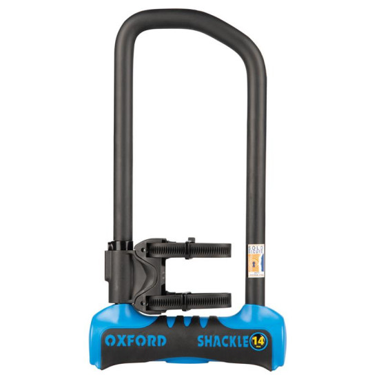 „OXFORD“ apsaugos nuo vagystės pakabinama spyna su trosu 14 PRO DUO U formos spyna + trosas 320 mm x 177 mm mėlyna