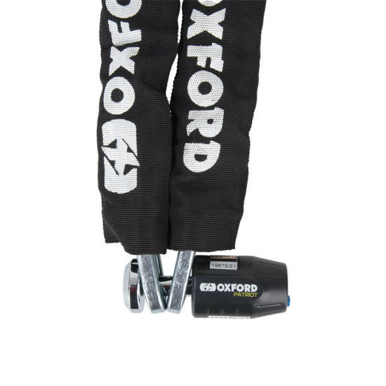 OXFORD PROMOCJA ŁAŃCUCH DO MOTOCYKLA CHAIN LOCK DŁUGOSC 1.2 METRA Z ZAPIĘCIEM PATRIOT (TRZPIEŃ - 14 MM) ŚREDNICA OCZKA 1