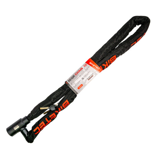 BIKETEC SEQR ŁAŃCUCH CP 1,5M / OCZKO 10MM WBUDOWANY ZAMEK 3 KLUCZE