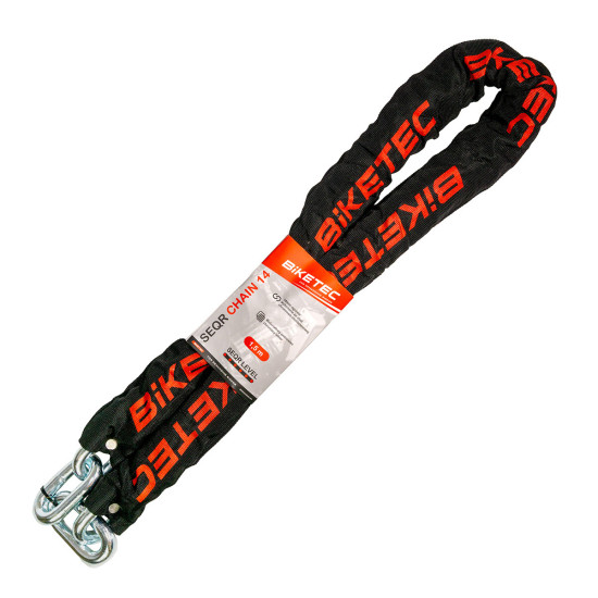 BIKETEC SEQR grandinė 1,5 m, 14 mm kilpelė, juodas dangtelis