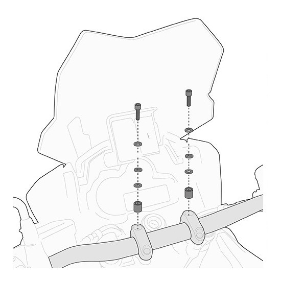 KAPPA ZESTAW MONTAŻOWY DO MOCOWANIA SMART BAR DUCATI / HONDA / KAWASAKI / BENELLI / KAWASAKI / SUZUKI