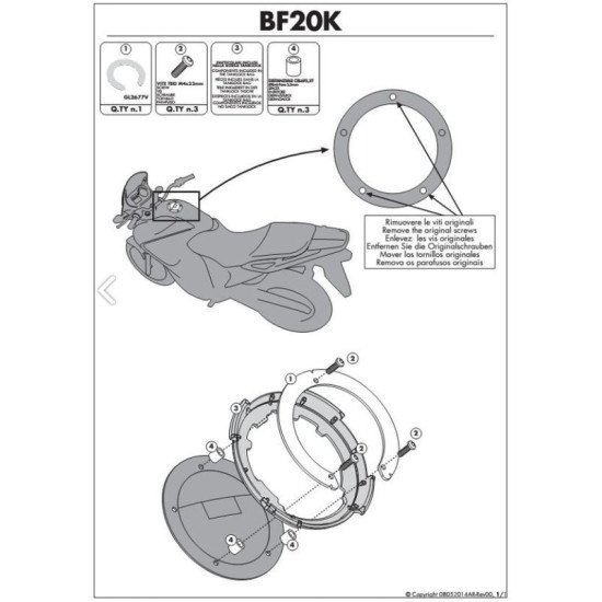 KAPPA TANKLOCK MONTAVIMAS HONDA CROSSTOURER 1200 '12-13