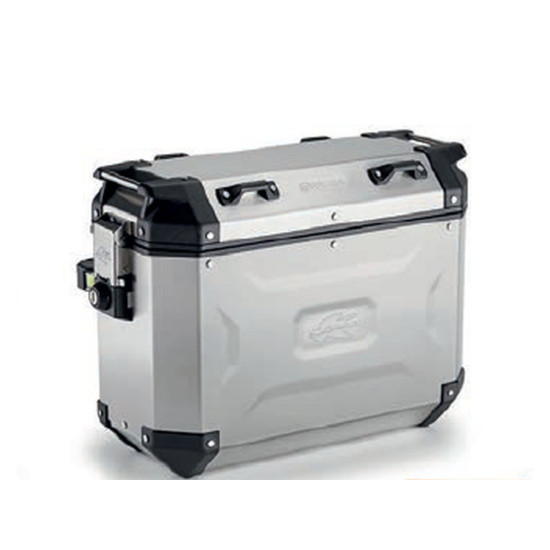 KAPPA ŠONINIS DĖŽUTĖ 37L MONOKEY ŠONINIS KVG37A K'VOYAGER ALIUMINIO KAIRĖ SIDABRINĖS SPALVOS