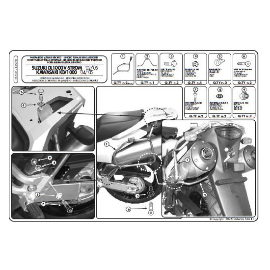 „KAPPA MONOKEY“ ŠONINIAI DĖŽUTĖS SUZUKI DL 1000 V-STROM (02–11), KAWASAKI KLV 1000 (04–09) – TAIP PAT TINKA „MONOKEY KMS