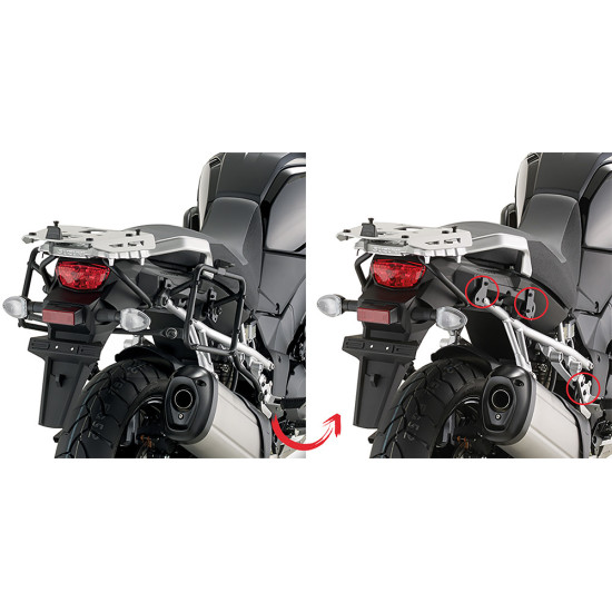 KAPPA QUICK-MOUNT SIDE CASE RACK MONOKEY SUZUKI DL 1000 V-STROM '14-'19 - ALSO FOR MONOKEY KMS K'MISSION ALUMINUM CASE