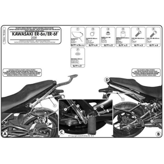 KAPPA ŠONINĖS KREPŠELIS KAWASAKI ER-6N '05-'08