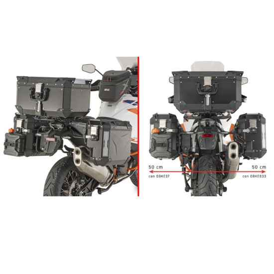 KAPPA ŠONINIS DĖŽUTĖS LAIKIKLIS MONOKEY PAVAROS ŠONAS KTM 1290 SUPER ADVENTURE R/S '21-'25 - KVG K'VOYAGER ALIUMINIO DĖŽ