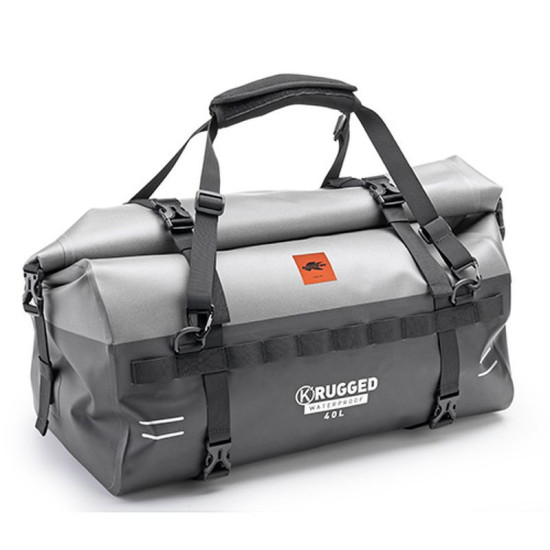 KAPPA krepšys / sėdynės ritinėlis / bagažinė 40 l, 100 % vandeniui atsparus, juodos-sidabrinės spalvos (K' RUGGED) (28 x