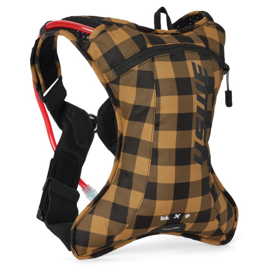 USWE CAMEL BAG OUTLANDER XC 2 flanelės spalvos motociklo / dviračio krepšys, juodos-rudos spalvos, talpa 1,5 l skysčio (