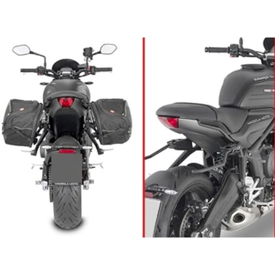 „KAPPA“ GREITAI TVIRTINAMI ŠONINIAI KREPŠIAI (PANELIS) NUIMAMI BAGAŽINĖS NUIMIMUI „TRIUMPH TRIDENT 660“ '21-'25