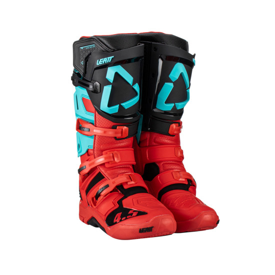 LEATT BUTY CROSS 4.5 BOOTS FUEL KOLOR CZARNY / CZERWONY / NIEBIESKI ROZMIAR 40.5 / 25.5 cm