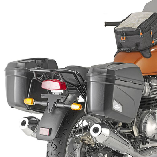 „KAPPA“ ŠONINIO DĖŽĖS RĖMAS „MONOKEY ROYAL ENFIELD INTERCEPTOR 650“ (2019–2025 m.) – JUODAS