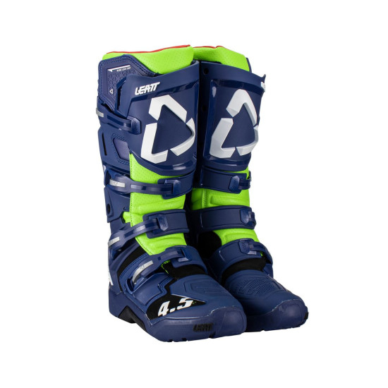 LEATT BUTY CROSS 4.5 ENDURO BOOTS BLUE KOLOR GRANATOWY / ZIELONY FLUO ROZMIAR 40.5 / 25.5 cm