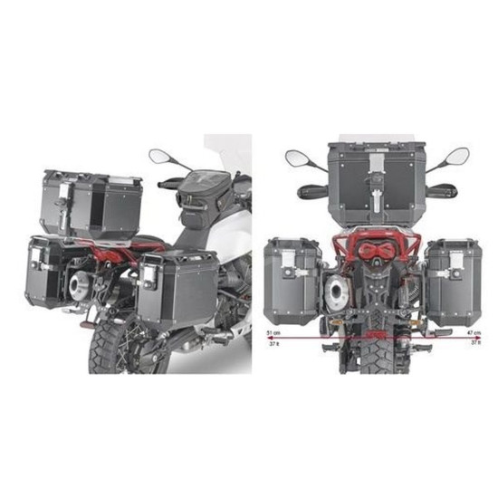 KAPPA STELAŻ KUFRÓW BOCZNYCH SZYBKIEGO MONTAŻU MONOKEY CAM SIDE MOTO GUZZI V85 TT '19-'23 - POD KUFRY KFR K'FORCE ORAZ K