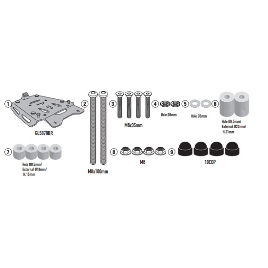 KAPPA TOPCASE RĖMAS (ANODUOTAS ALUMINIUMAS) VOGE VALICO 900 DSX '24-'25 ALUMINIUM MONOKEY